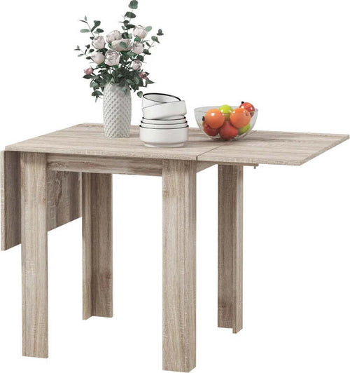 Tavolo-a-Ribalta-per-4-Persone-max-Impermeabile-e-Antigraffio,-in-Truciolato,-140x70x75-cm,-color-Rovere-WT883A-110V80AKWT8