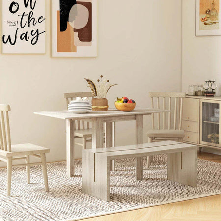Tavolo-a-Ribalta-per-4-Persone-max-Impermeabile-e-Antigraffio,-in-Truciolato,-140x70x75-cm,-color-Rovere-WT883A-110V80AKWT8