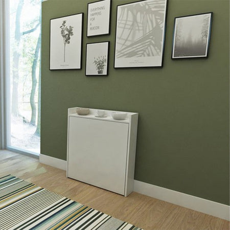 Scrivania tavolo a scomparsa Maso con mensole colore bianco