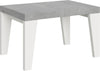 Tavolo-allungabile-90x130/234-cm-Naxy-Mix-piano-Bianco-Frassino---gambe-Noce