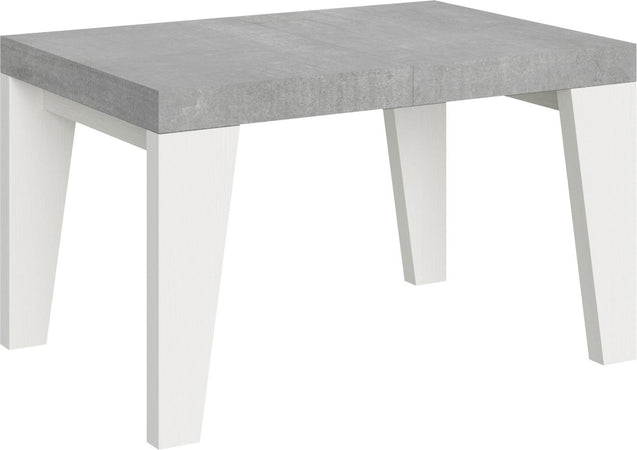 Tavolo-allungabile-90x130/234-cm-Naxy-Mix-piano-Bianco-Frassino---gambe-Noce