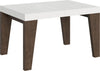 Tavolo-allungabile-90x130/234-cm-Naxy-Mix-piano-Bianco-Frassino---gambe-Noce