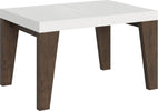 Tavolo-allungabile-90x130/234-cm-Naxy-Mix-piano-Bianco-Frassino---gambe-Noce