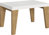 Tavolo-allungabile-90x130/234-cm-Naxy-Mix-piano-Bianco-Frassino---gambe-Noce