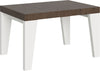 Tavolo-allungabile-90x130/234-cm-Naxy-Mix-piano-Bianco-Frassino---gambe-Noce