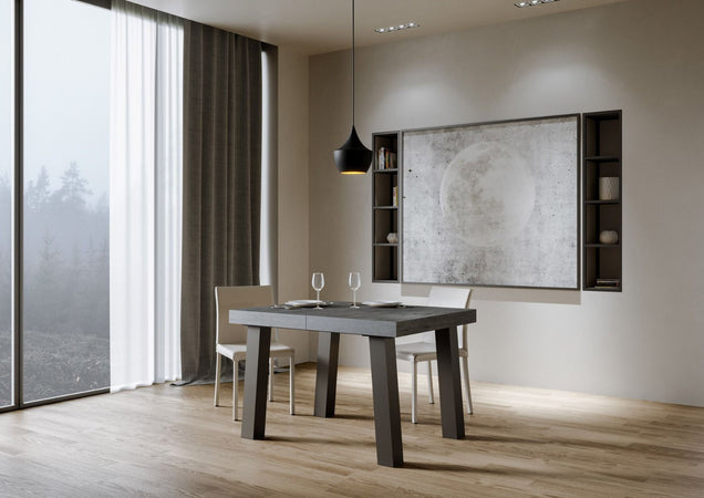 Tavolo-allungabile-90x130/390-cm-Bridge-telaio-Antracite-Itamoby
