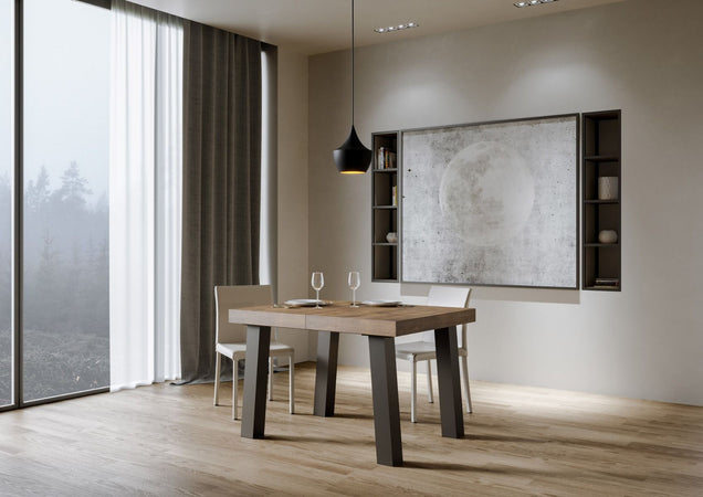 Tavolo-allungabile-90x130/390-cm-Bridge-telaio-Antracite-Itamoby