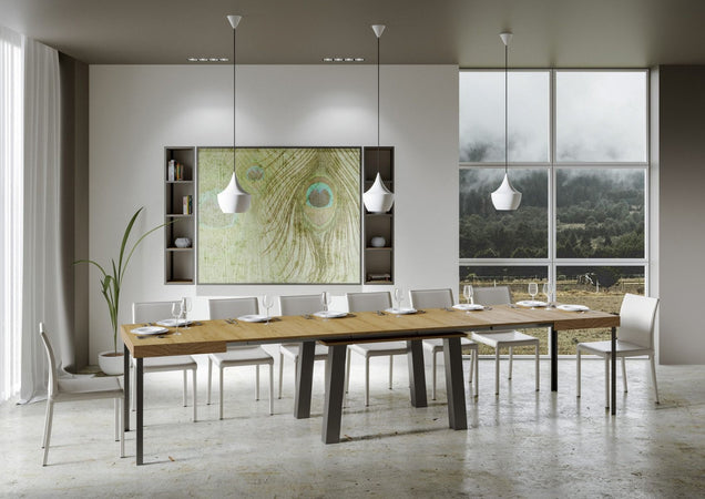 Tavolo-allungabile-90x130/390-cm-Bridge-telaio-Antracite-Itamoby