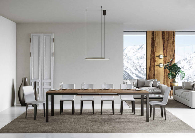 Tavolo-allungabile-90x160/264-cm-Everyday-Evolution-telaio-Antracite