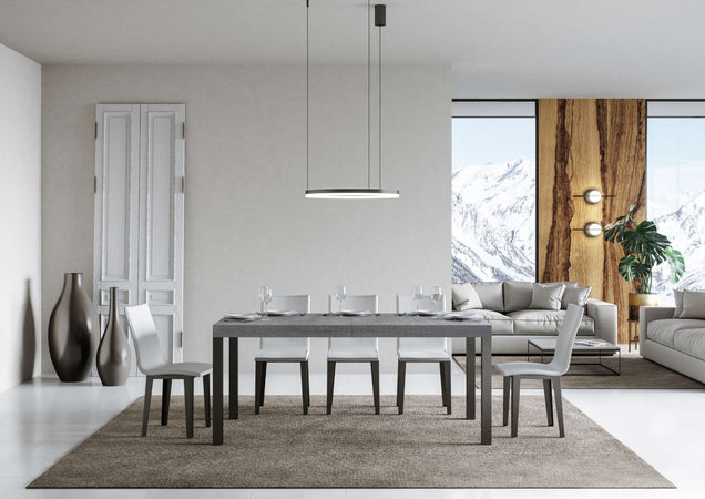 Tavolo-allungabile-90x160/420-cm-Everyday-telaio-Antracite-Itamoby