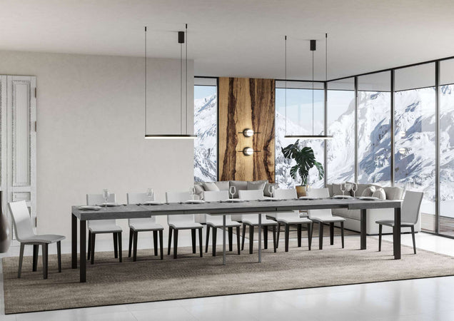 Tavolo-allungabile-90x160/420-cm-Everyday-telaio-Antracite-Itamoby