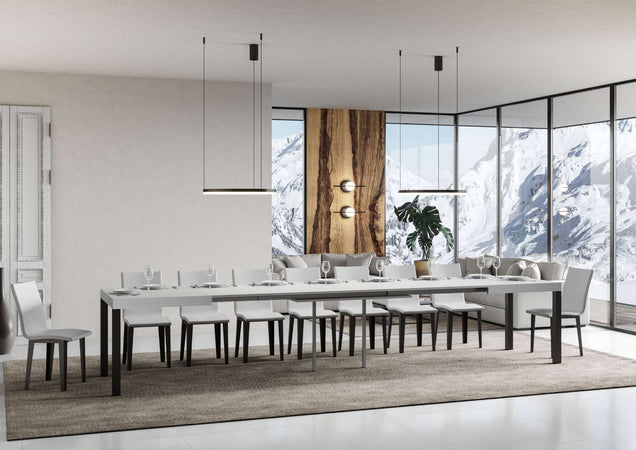 Tavolo-allungabile-90x160/420-cm-Everyday-telaio-Antracite-Itamoby