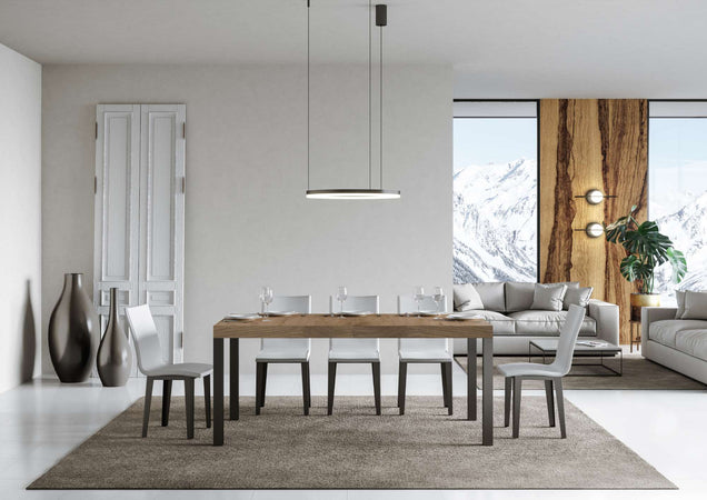 Tavolo-allungabile-90x160/420-cm-Everyday-telaio-Antracite-Itamoby