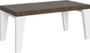 Tavolo-allungabile-90x180/284-cm-Naxy-Mix-piano-Bianco-Frassino---gambe-Noce-Itamoby