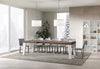 Tavolo-allungabile-90x180/284-cm-Naxy-Mix-piano-Bianco-Frassino---gambe-Noce-Itamoby