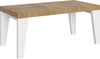 Tavolo-allungabile-90x180/284-cm-Naxy-Mix-piano-Bianco-Frassino---gambe-Noce-Itamoby