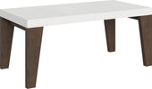Tavolo-allungabile-90x180/284-cm-Naxy-Mix-piano-Bianco-Frassino---gambe-Noce-Itamoby