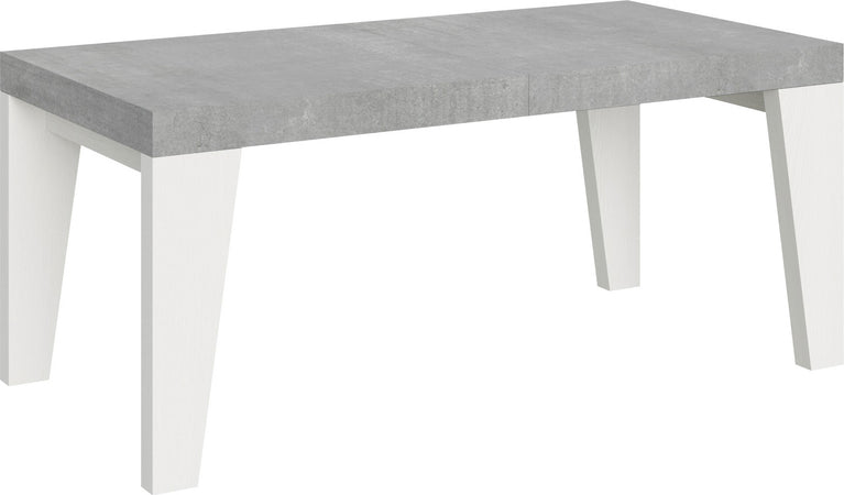 Tavolo-allungabile-90x180/284-cm-Naxy-Mix-piano-Bianco-Frassino---gambe-Noce-Itamoby
