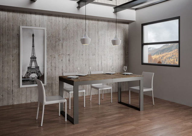 Tavolo-allungabile-90x180/284-cm-Tecno-Evolution-telaio-Antracite