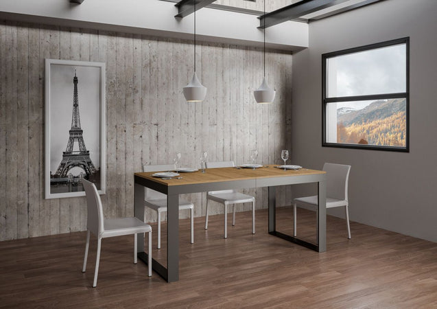 Tavolo-allungabile-90x180/284-cm-Tecno-Evolution-telaio-Antracite