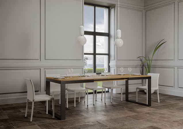 Tavolo-allungabile-90x180/284-cm-Tecno-Evolution-telaio-Antracite
