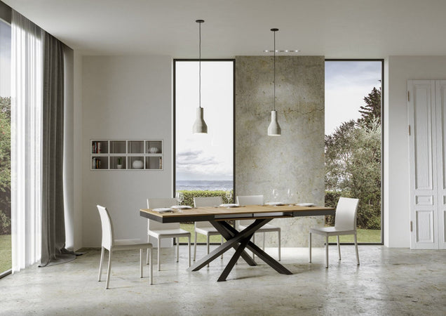 Tavolo-allungabile-90x180/284-cm-Volantis-Evolution-telaio-Antracite-Itamoby