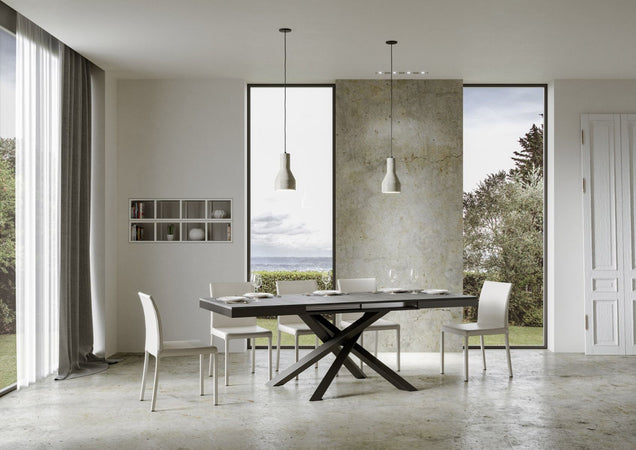 Tavolo-allungabile-90x180/284-cm-Volantis-Evolution-telaio-Antracite-Itamoby