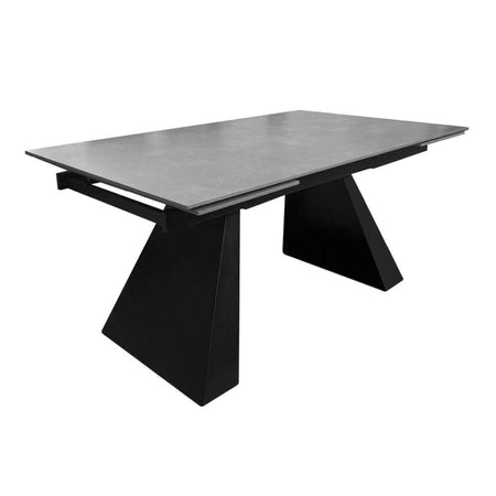 Tavolo allungabile Ariel piano in ceramica opaca e struttura in metallo colore ossido