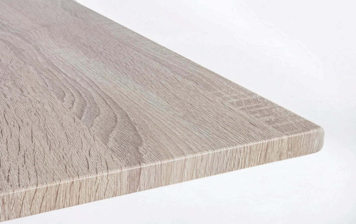 Tavolo allungabile Courtney rettangolare con gambe in acciaio, struttura nera, piano e estensione in mdf Casa e cucina/Arredamento/Sala da pranzo/Tavoli da sala da pranzo Decor Space - Altamura, Commerciovirtuoso.it