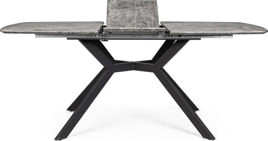 Tavolo allungabile Dominik con gambe in acciaio verniciato, piano in MDF ricoperto Casa e cucina/Arredamento/Sala da pranzo/Tavoli da sala da pranzo Decor Space - Altamura, Commerciovirtuoso.it