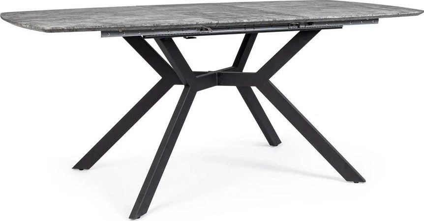 Tavolo allungabile Dominik con gambe in acciaio verniciato, piano in MDF ricoperto Casa e cucina/Arredamento/Sala da pranzo/Tavoli da sala da pranzo Decor Space - Altamura, Commerciovirtuoso.it