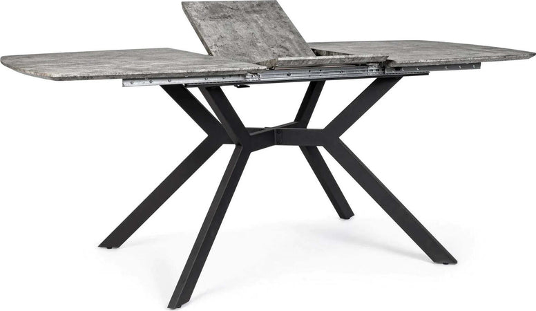 Tavolo allungabile Dominik con gambe in acciaio verniciato, piano in MDF ricoperto Casa e cucina/Arredamento/Sala da pranzo/Tavoli da sala da pranzo Decor Space - Altamura, Commerciovirtuoso.it