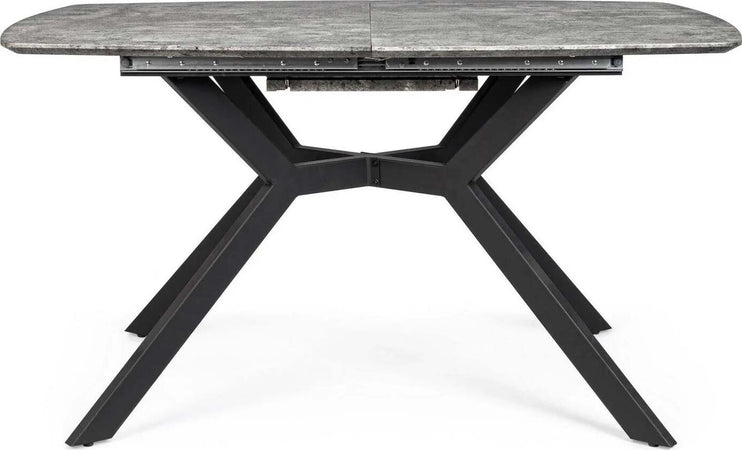 Tavolo allungabile Dominik con gambe in acciaio verniciato, piano in MDF ricoperto Casa e cucina/Arredamento/Sala da pranzo/Tavoli da sala da pranzo Decor Space - Altamura, Commerciovirtuoso.it