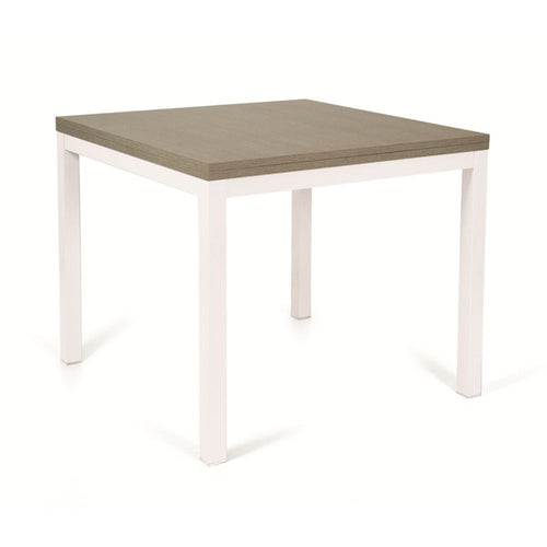 Tavolo allungabile Monster 90x90 colore bianco e piano larice grigio