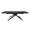 Tavolo allungabile Nefti con top in ceramica colore nero-oro opaco con gambe grigie