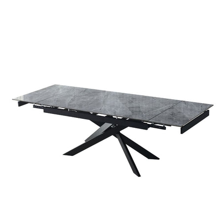 Tavolo allungabile Plato in ceramica colore grigio marmoreo italiano lucido