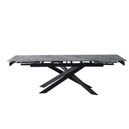 Tavolo allungabile Plato in ceramica colore grigio marmoreo italiano lucido