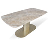 Tavolo allungabile Vesta con top in ceramica colore marrone atene lucido e gambe dorate