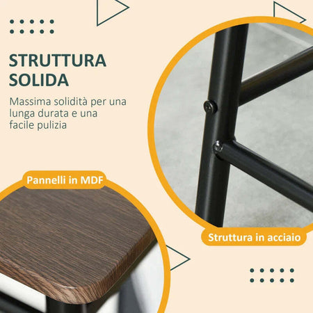 Tavolo-Alto-con-2-Sgabelli-per-Cucina,-Soggiorno,-Bar,-Struttura-in-Acciaio-con-Poggiapiedi-e-Mensola-JH6835-297BKJH6