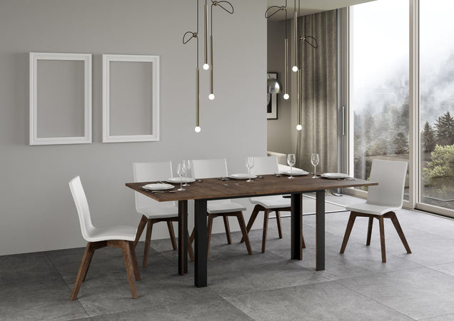 Tavolo-apribile-120/200x45/90-cm-Linea-Double-telaio-Antracite