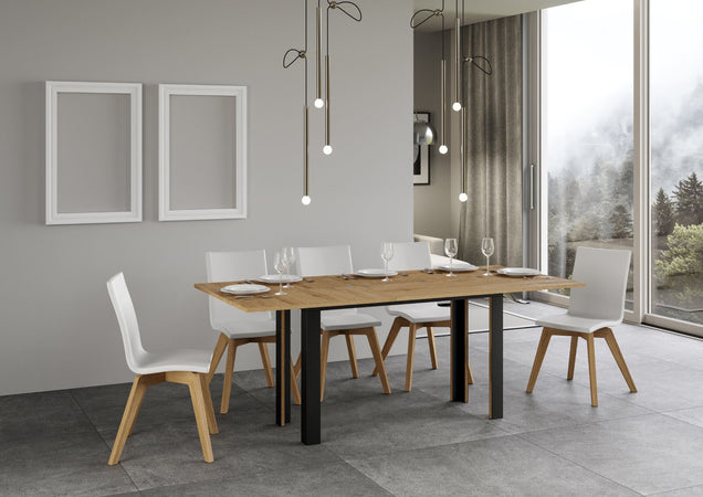 Tavolo-apribile-120/200x45/90-cm-Linea-Double-telaio-Antracite