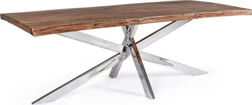 Tavolo Arkansas rettangolare, con gambe, in legno d'acacia da 220 cm Casa e cucina/Arredamento/Sala da pranzo/Tavoli da sala da pranzo Decor Space - Altamura, Commerciovirtuoso.it
