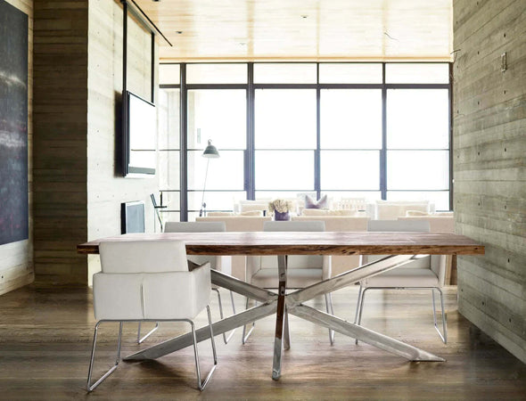 Tavolo Arkansas rettangolare, con gambe, in legno d'acacia da 220 cm Casa e cucina/Arredamento/Sala da pranzo/Tavoli da sala da pranzo Decor Space - Altamura, Commerciovirtuoso.it