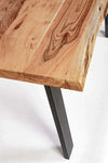 Tavolo Aron rettangolare, con gambe in acciaio, piano in legno di acacia, stile moderno Casa e cucina/Arredamento/Sala da pranzo/Tavoli da sala da pranzo Decor Space - Altamura, Commerciovirtuoso.it