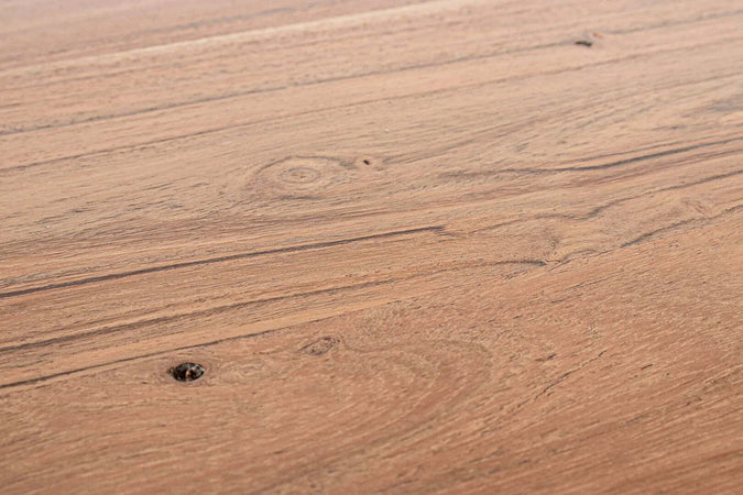 Tavolo Aron rettangolare, con gambe in acciaio, piano in legno di acacia, stile moderno Casa e cucina/Arredamento/Sala da pranzo/Tavoli da sala da pranzo Decor Space - Altamura, Commerciovirtuoso.it