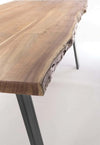 Tavolo Aron rettangolare, con gambe in acciaio, piano in legno di acacia, stile moderno Casa e cucina/Arredamento/Sala da pranzo/Tavoli da sala da pranzo Decor Space - Altamura, Commerciovirtuoso.it