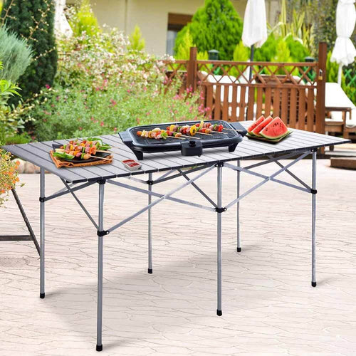 Tavolo-Arrotolabile-in-Alluminio-70-X-140-x-70-Picnic-Campeggio-Giardino-Casa