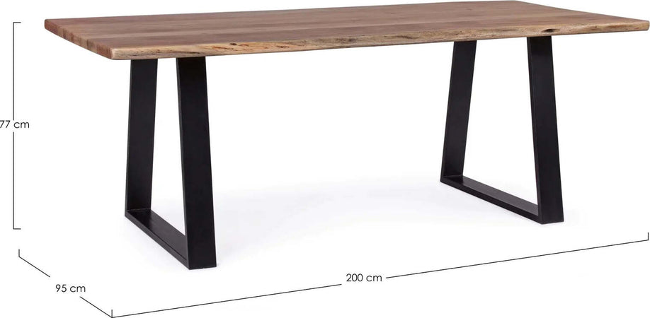 Tavolo Artur rettangolare, con gambe, in legno di acacia da 200 x 95 cm Casa e cucina/Arredamento/Sala da pranzo/Tavoli da sala da pranzo Decor Space - Altamura, Commerciovirtuoso.it