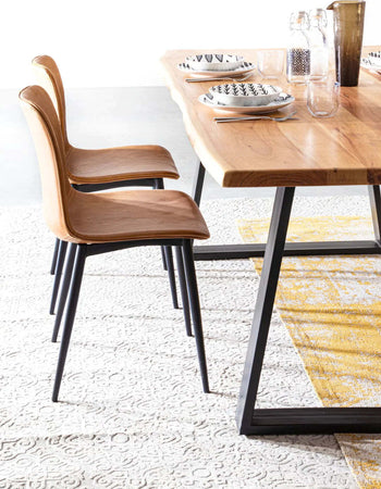 Tavolo Artur rettangolare, con gambe, in legno di acacia da 200 x 95 cm Casa e cucina/Arredamento/Sala da pranzo/Tavoli da sala da pranzo Decor Space - Altamura, Commerciovirtuoso.it