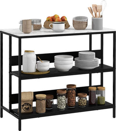 tavolo-bar-angolo-cucina-con-Mensole,-Isola-Piano-Effetto-Marmo-e-Struttura-in-Metallo,-100x50x90cm,-scaffale-Nero-e-Bianco-multiuso-ufficio-studio-bagno-F801-338V80BKA